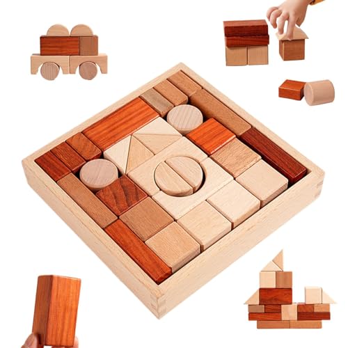 Generisch Holzbausteine Set - Sinnesaktivitaten Für Babys Und Kleinkinder - Kleinkinder BAU Und Stapelspielzeug,Für Mädchen Ab Kindergartenalter Generisch Holzbausteine Set - Sinnesaktivitaten Für Babys Und Kleinkinder - Kleinkinder BAU Und Stapelspielzeug,Für Mädchen Ab Kindergartenalter von Generisch
