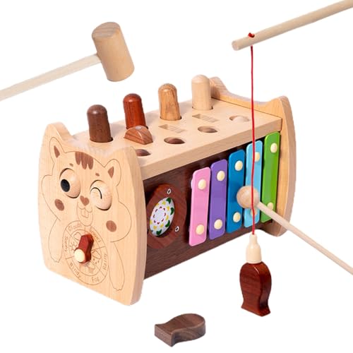 Generisch Holzhämmerspielzeug, Kinderhämmerspielzeug | Pädagogische Hämmerspielzeuge aus Holz,Cartoon-Schlagspielzeug, Früherziehungsspielzeug mit Xylophon für Zuhause, Kindergarten von Generisch