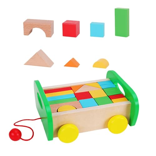 Generisch Holzklötze für Kinder, Holzbausteine ​​ | Holzklotzspielzeug für Kinder | Bauauto-Spielzeug, Vorschul-Lernzubehör, Lernspielzeug für und Mädchen ab 3 Jahren von Generisch