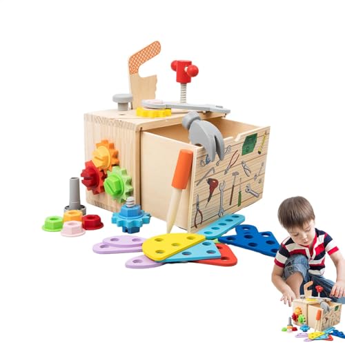 Generisch Holzwerkzeugset für Kleinkinder,Holzwerkzeugset für Kinder - -Werkzeug-Set, Spiel-Rollen-Werkzeug-Set,Rollenspiel-Lernspielzeug STEM-Lernkonstruktionsspielzeug für und Kinder von Generisch