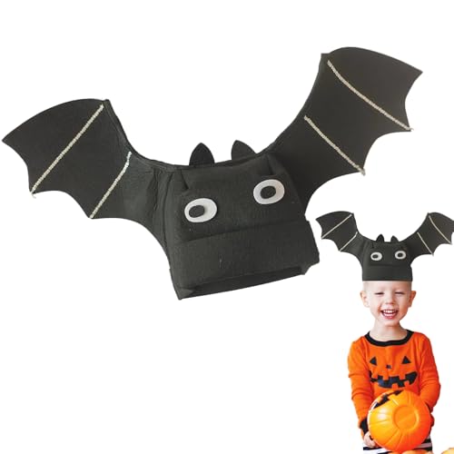 Generisch Hut schwarze Fledermausflügel in Filz | Halloween Kostümzubehör für Erwachsene und Kinder | Originales Fledermauskostüm für Party und Karneval Generisch Hut schwarze Fledermausflügel in Filz | Halloween Kostümzubehör für Erwachsene und Kinder | Originales Fledermauskostüm für Party und Karneval von Generisch