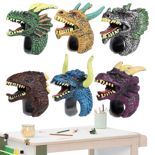 Generisch Jouet Dinosaours Kollektion - Dinosaurier Head Ring | 6PCS Dinosauriermodell kognitives Lernspielzeug Bildungsspielzeug für Kinder, Kinder von Generisch