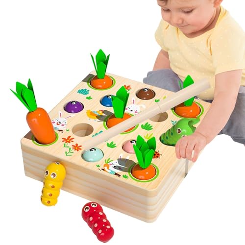 Generisch Karottenspielzeug, Karottensortierspiel,Sichere pädagogische Babyspielzeug -Matching Puzzle - Spaß Bunte hölzerne Form Sortierer für Kinder Mädchen Vorschule Lernen von Generisch