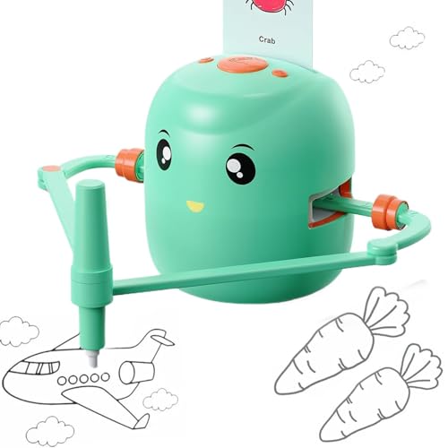 Generisch Kids Robot Interactive Educational Drawing Robot for Kids, Drawing Robot for Kids, Drawing Robot Learning Toy with 100 Word Cards, Voice Interaction, Ages 5+ (Green) von Generisch