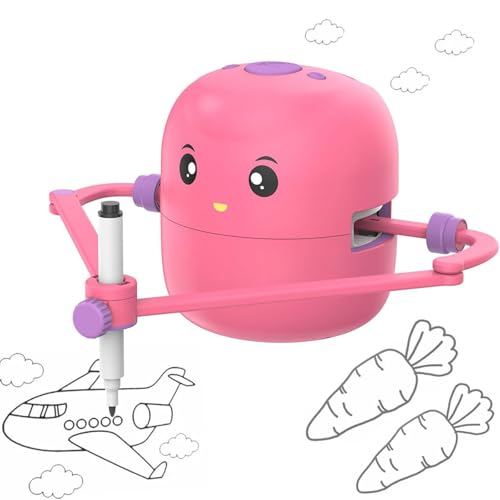 Generisch Kids Robot Interactive Educational Drawing Robot for Kids, Drawing Robot for Kids, Drawing Robot Learning Toy with 100 Word Cards, Voice Interaction, Ages 5+ (Pink) von Generisch