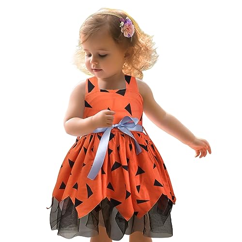 Generisch Kinder Halloween Kostüm Halloween Baby Mädchen Ärmellos Cartoon-Druck Tutu Tüll Kleid Prinzessin Kleinkind Kleider Outfits 3 Monate-3 Jahre. von Generisch