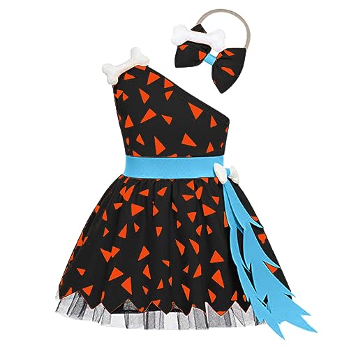 Generisch Kinder Halloween Kostüm Halloween Baby Mädchen Ärmellos Cartoon-Druck Tutu Tüll Kleid und Haarband Cosplay Prinzessin Kleinkind Kleider Outfits 3 Monate -6 Jahre. von Generisch