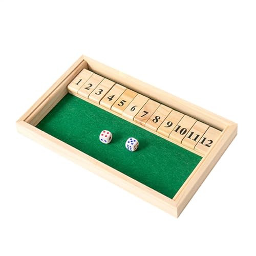 Generisch Klappspiel Aus Holz, Shut The Box Würfelspiel, Holzbrett Mathe Zahlenspiel, Double-Shutter-Spiel Aus Holz, Front Porch Classics Shut The Box, Holz Mathematik Traditional Pub Board Würfelspi von Generisch