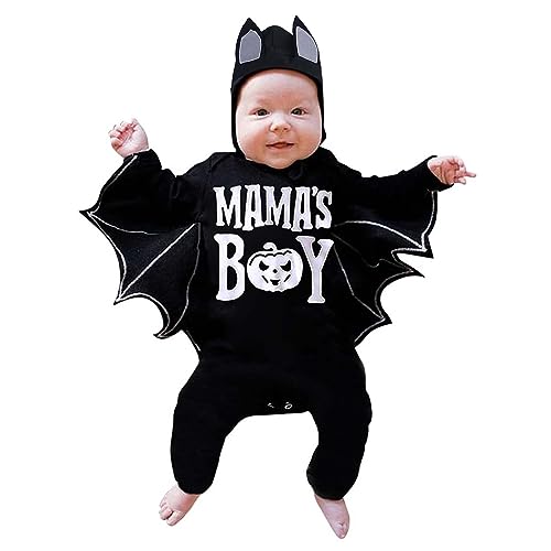 Generisch Kleinkind Mädchen Halloween Langarm Strampler Cartoon Drucke Cosplay Kostüm Overall Schlafanzug Halloween Cosplay Kostüm Jumpsuits Outfits für Neugeborene Baby Body 50 56 (A, 12-18 Months) von Generisch