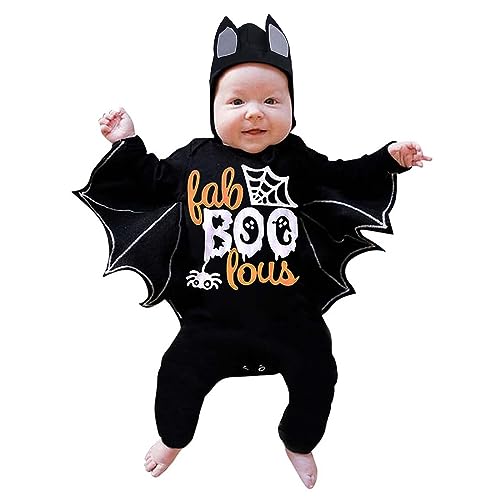 Generisch Kleinkind Mädchen Halloween Langarm Strampler Cartoon Drucke Cosplay Kostüm Overall Schlafanzug Halloween Cosplay Kostüm Jumpsuits Outfits für Neugeborene Baby Body 50 56 (C, 12-18 Months) von Generisch