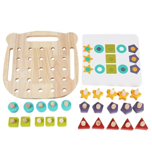 Generisch Kleinkindholzspielzeug, Holzunterrichtsspielzeug,Farbanpassungs -Sortierplatine - Screw Nut Disassembly Activity Board Farberkennung STEM Vorschule Lernpädagogikspielzeug für Kinder Mädchen von Generisch