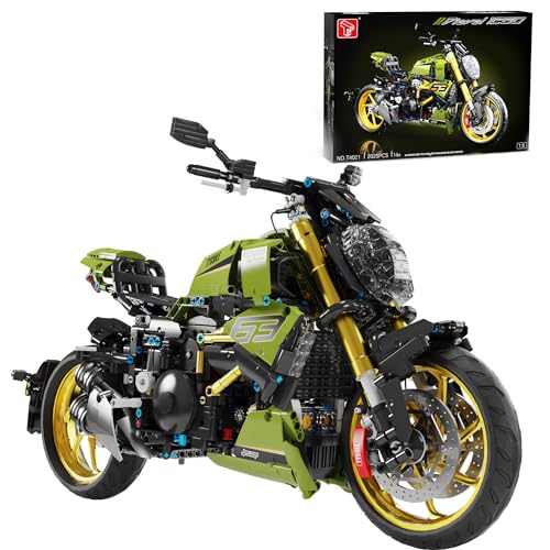 Generisch Klemmbausteine Technik Supermotorrad, 2025 Teile, Technik Rennen Motorrad Konstruktionsspielzeug, 1:5 Technik Supermotorrad Modell (T4021) von Generisch