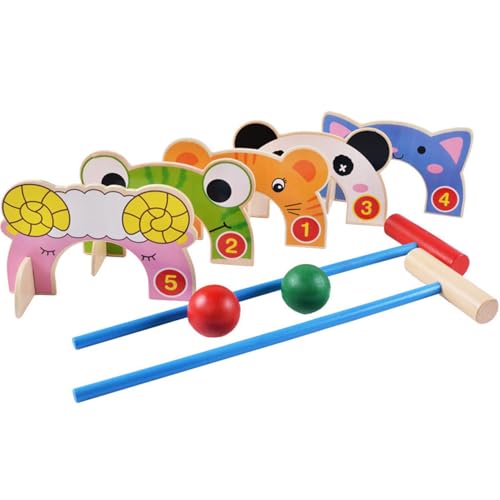 Generisch Krocket-Set für Kinder,Krocket-Set für Kinder | Krocket-Set für Kinder | Outdoor-Spiele mit Tiermotiven, leichtes Design für Kinder, und Mädchen von Generisch