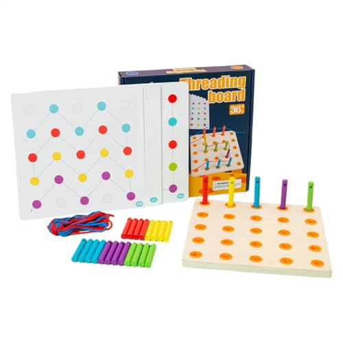 Generisch Lacing Board, Educational Lacing Toy, Colorful Activity Toys, Sturdy Material Enhances Fine Motor Skills Easy Use Family-Friendly Adds Fun for Versatile Use, 9.45x9.06x1.57 Inches von Generisch