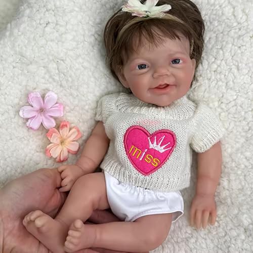 Generisch Lebhafte Silikon Reborn Baby Puppe Mädchen-Realistische 12 Zoll Neugeborenes mit verwurzeltem Haar, Handgefertigtes Sammlergeschenk für Kinder und Senioren Generisch Lebhafte Silikon Reborn Baby Puppe Mädchen-Realistische 12 Zoll Neugeborenes mit verwurzeltem Haar, Handgefertigtes Sammlergeschenk für Kinder und Senioren von Generisch