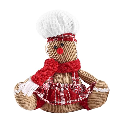 Generisch Lebkuchen-Nachtlicht,Lebkuchenmann-Puppe, Leuchtende Weihnachts-Lebkuchenmann-Plüschpuppe, 26 cm/10 Zoll Festliche Plätzchen-Plüschpuppe, Stofftiere, festlicher Plüsch für Kinder, Kinder von Generisch