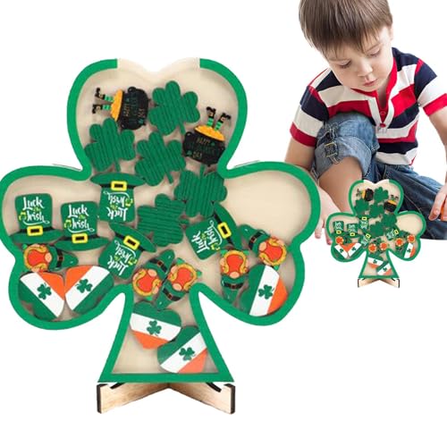 Generisch Lehrer-Belohnungsglas aus Holz,Belohnungsglas aus Holz, Shamrock Verhaltensanreizglas, Klassenzimmer-Management-Tool, Schulungsbelohnungs-Incentive-Glas, Verhaltensglas für Kinder von Generisch