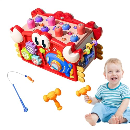 Generisch Lernpuzzlespielzeug, Kinder Lernspielzeug, Kleinkindaktivitätswürfel, Multi -funktionaler Aktivitätswürfel, verbessert die sozialen Fähigkeiten, 25,7 cm, für Babys und Kleinkinder von Generisch