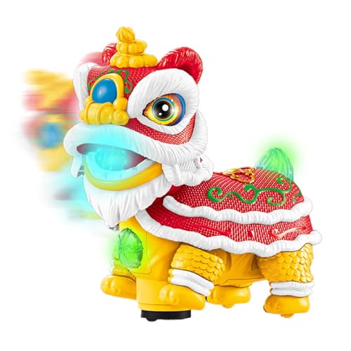 Generisch Lion Dance Toy, Solar Car Dashboard Ornaments, Shaking Lion with Light and Music, Solar Powered Dance Model for Car, Home & Office, Lucky Decorative Ornament for Good Fortune von Generisch