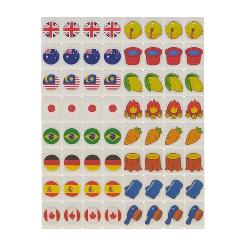 Generisch Mahjong Tile Set, Luxury Mahjong Set, Patterned Tiles Board Game, Country Flag Mahjong Game Set, State Flag Mahjong Game Set, Wear-resistant Party Game Mahjong Tile Set for Family Activity von Generisch