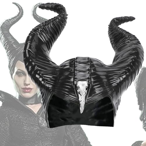 Generisch Maleficent Hörner Teufelshörner Hexenhörner Kopfschmuck Dunkle Königin Hörner Stirnband für Halloween Party Cosplay (P) von Generisch