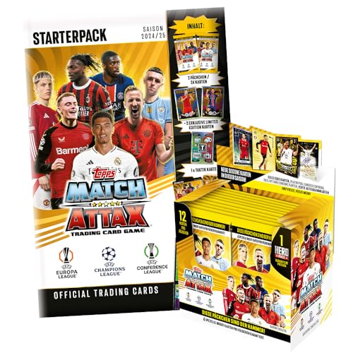 Generisch Match Attax Champions League 2024/25 - Trading Cards - 1 Starter + 1 Display (24 Booster) von Generisch