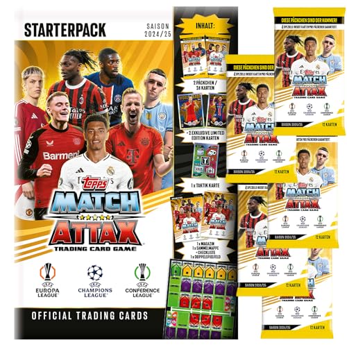 Generisch Match Attax Champions League 2024/25 - Trading Cards - 1 Starter + 5 Booster von Generisch