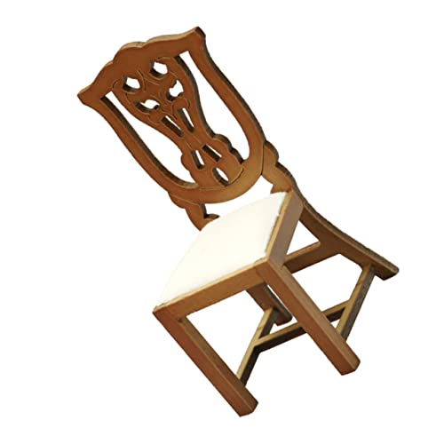 Generisch Mini-Stuhl für kinderspielzeug Miniature Vintage Chair minigeschenke Miniatur-Esstischstuhl Mini-Möbel stühle Mini-Bürostuhl basteln Mini-Hausverzierung Holz Brown von Generisch