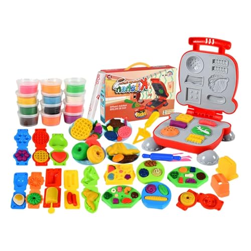 Generisch Modelliermasse,Rich Play Dough Kit - Knetmasse-Teig-Spielset, Farbteig-Nudel-Set zum Herstellen von Nudeln, Küchen-Spielset von Generisch