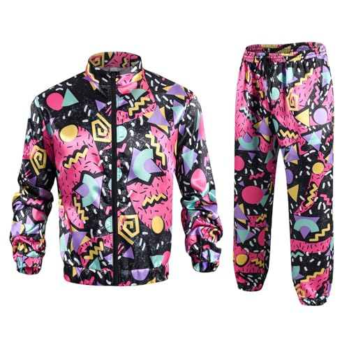 Generisch Neon Netz Shirt 10Tgl. 80er Jahre Outfit Accessoires Haarreif Halskette Handschuhe Beinstulpen 80er Kostüm Accessoires Karneval Cosplay Party 80er Sonnenbrille 90er Jahre Outfit Neon von Generisch