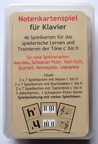 Generisch Notenkartenspiel für Klavier (Töne c' -h') - Mau-Mau, Schwarzer Peter, Halli-Galli, Quartett mit Noten Spielen von Generisch