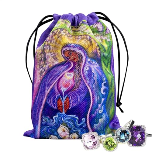 Generisch Oracle-Karten-Tasche, Tarot-Karten-Aufbewahrungstasche, Verdickte 13 X 18 cm Samt Tarotkartenbeutel Würfelbeutel Tarotkartenhalter Schmuckbeutel Kordelzug Handgeschenkbeutel Für Tarotkarten von Generisch