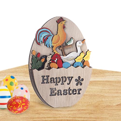 Generisch Ostern Holz Tischschild,Ostern Tischschilder | Holzschnitzerei Schild | Niedliche Tischation, Nachtlicht für Familie, Freunde, Kollegen von Generisch