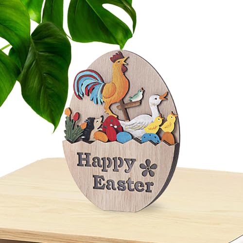 Generisch Ostern-Tischationen aus Holz,Ostern-Tischation aus Holz | Holzschnitzerei Schild,Niedliche Tischation, Nachtlicht für Familie, Freunde, Kollegen von Generisch