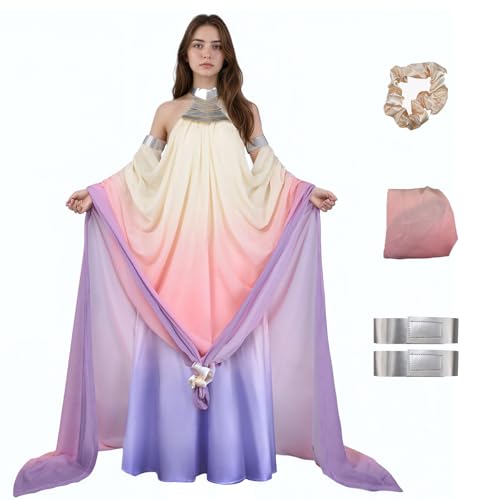 Generisch Padmé-Kostüm für Damen, Padme Amidala, Rosa und Lila, Kleid, Halloween, Karneval, Weltraum-Party, Königin-Outfit M Generisch Padmé-Kostüm für Damen, Padme Amidala, Rosa und Lila, Kleid, Halloween, Karneval, Weltraum-Party, Königin-Outfit M von Generisch