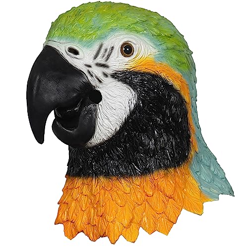 shayulajiao Papagei Maske Tier Latex Vogelkopf Realistische Lustige Maske Halloween Cosplay Kostüm Latex Maske Langer Stil von shayulajiao