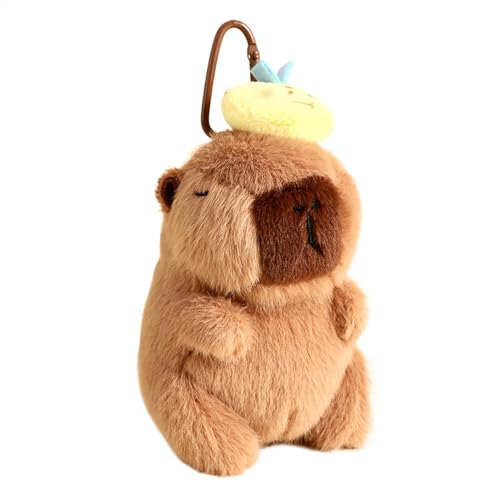 Generisch Plüschtier-Ornamente,Capybara-Stofftier | Kreatives Capybara-Bienen-Stofftier - Weiches Stofftier, süßes Kinderspielzeug für Schultasche, Auto-Schlüsselanhänger, Umhängetasche von Generisch