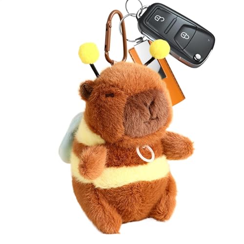 Generisch Plüschtier-Ornamente,Capybara-Stofftier | Kreatives Cartoon-Stofftier | Weiches Stofftier, süßes Kinderspielzeug für Schultasche, Auto-Schlüsselanhänger, Umhängetasche von Generisch