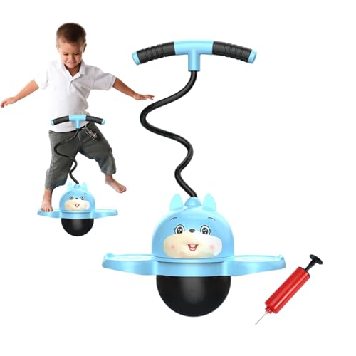 Pogo-Ball für Kinder,Pogo-Hüpfball,Flexibler Cartoon-Pogo-Ball für Kinder - Verschleißfester Hüpfball mit Luftpumpe für Muskeltraining, niedlicher Pogo-Jumper zur Verbesserung der von Generisch