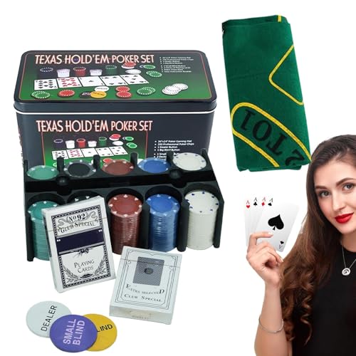 Generisch Pokerset,Spielkarten-Set Mit 200 Teilen | Anti Rutsch Multifunktionale Chips Zubehör für Erwachsene Reise Camping Partys Craps und Nacht Nutzung Generisch Pokerset,Spielkarten-Set Mit 200 Teilen | Anti Rutsch Multifunktionale Chips Zubehör für Erwachsene Reise Camping Partys Craps und Nacht Nutzung von Generisch