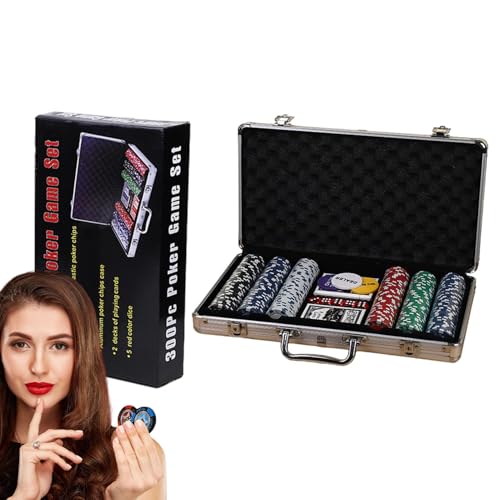 Generisch Pokersets mit Etui, nummerierte Pokerchips,Mehrzweck-Spiele für Party-Chips-Set | Buntes Pokerset mit nummerierten Chips. Komplettes Pokerspielset für Blackjack-Turniere von Generisch