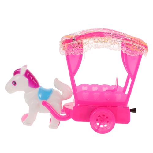 Generisch Ponyspielzeug für Geburtstagsgeschenk für Pferdewagen Friction-Powered Spielzeugauto Mini Auto Cartoon-Push-Auto Modellauto Plastik Rosy von Generisch