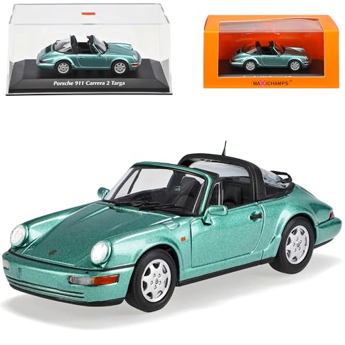 Generisch Porsche 911 964 Carrera 2 Targa Cabrio Hell Grün Metallic 1988-1994 1/43 Minichamps Maxichamps Modell Auto von Generisch