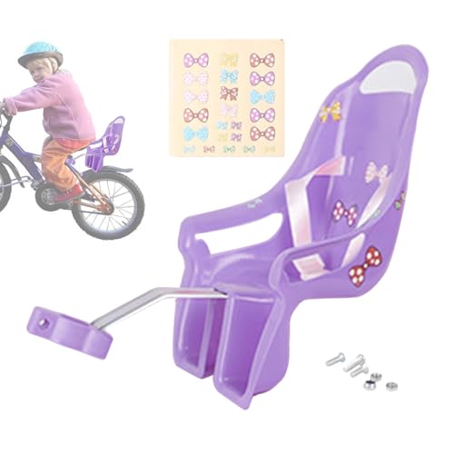 Generisch Puppenfahrradsitz Für Mädchenfahrrad, Fahrradsitz Puppe mit -Aufklebern, Puppen Fahrradsitz, Puppensitz Fahrrad, Puppen Fahrradsitz Hinten, Puppensitz Für Kinderfahrrad (lila) von Generisch