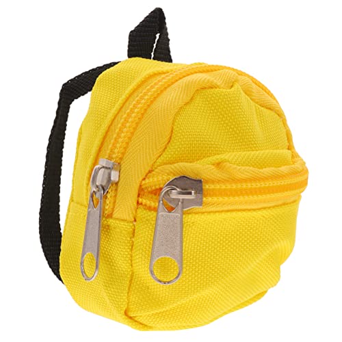 Generisch Puppenrucksack Beutel Schließfach Puppenkleidung Niedlich Mädchen Puppen Schulranzen Rucksack für Puppen Schultasche für Puppe Mini-Schultaschen-Ornament Polyester Yellow von Generisch