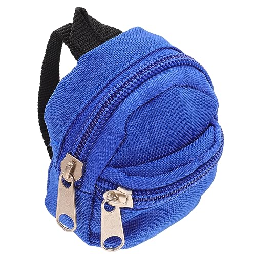 Generisch Puppenrucksack Mädchen Miniatur Tasche Plüsch Rucksäcke Requisiten Für Die Puppenfotografie Schulranzen-Ornament Mini- -Rucksack Mikroszenenverzierungen Polyester Blue von Generisch