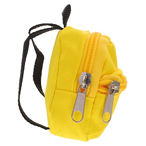 Generisch Puppenrucksack Mini Tasche Niedlich Rucksackpuppe Beutel Ausgestopft Puppenkleidung Rucksäcke Für Puppen Babypuppe Puppenträger Babytrage Schließfach Yellow Polyester von Generisch