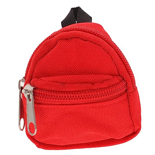 Generisch Puppenrucksack für kinderspielzeug Puppen-Schultasche Mini-Puppenrucksäcke rot Puppenkleidung Mini-Schultaschen-Ornament Puppenschultasche Polyester von Generisch