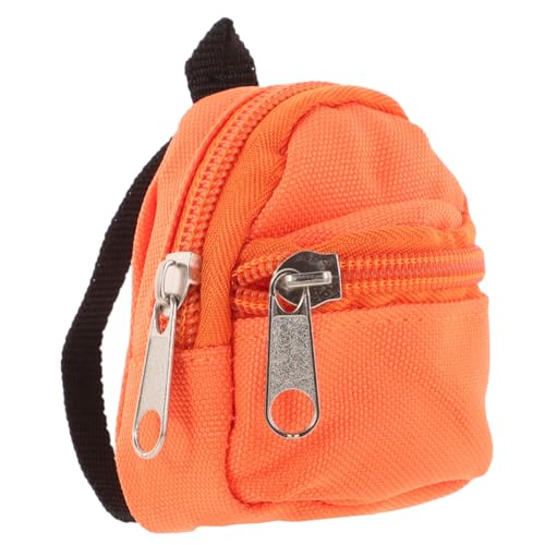 Generisch Puppenrucksack sammlerstücke Puppenhaus Mini Rucksack Miniaturen kleines Rucksackspielzeug schultüte Schulranzen Kinderspielzeug Mini-Rucksackmodelle Stoff Orange von Generisch