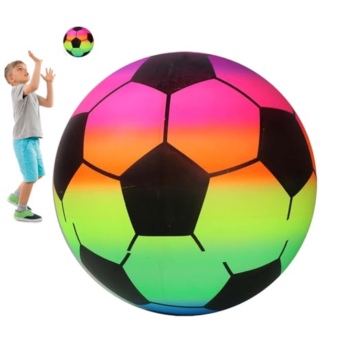 Generisch Regenbogen-Hüpfball, Regenbogen-Fußball | Aufblasbarer Wasserball | Aufblasbarer Strandball, bunter Ball, Schwimmbad-Party, Wasserspiel, Strandsportball, lustiges Spielzeug für Kinder von Generisch